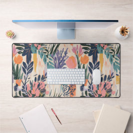 抽象芸術フローラ花瓶アートデザインインウォームパステル デスクマット