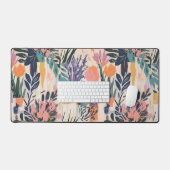 抽象芸術フローラ花瓶アートデザインインウォームパステル デスクマット (キーボード&マウス)