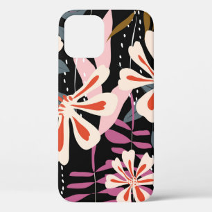 抽象芸術フローラ表面パターンのシームレスな背景 iPhone 12ケース
