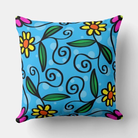抽象芸術フローラ装飾用クッション クッション (裏面)