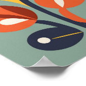 抽象芸術フローラ調和A色融合 ポスター (角)