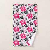 抽象芸術フローラ赤白黒 バスタオルセット (ハンドタオル)