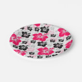 抽象芸術フローラ赤白黒 ペーパープレート (アングル)