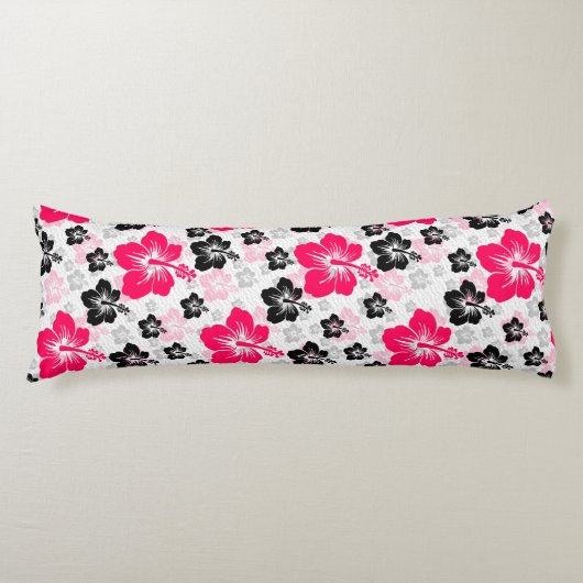 抽象芸術フローラ赤白黒 ボディピロー (正面)