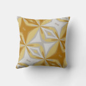 抽象芸術フローラ金ゴールドとグレイシッシュシルバー抽象芸術 クッション (裏面)