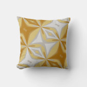 抽象芸術フローラ金ゴールドとグレイシッシュシルバー抽象芸術 クッション (正面)