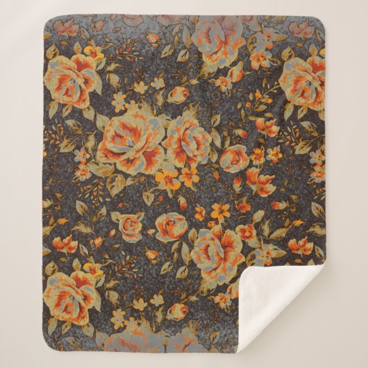 抽象芸術フローラ鉛筆の線のテクスチャ シェルパブランケット (正面)