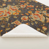 抽象芸術フローラ鉛筆の線のテクスチャ シェルパブランケット (3/4)