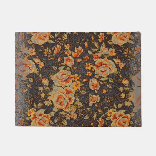 抽象芸術フローラ鉛筆の線のテクスチャ ドアマット (正面)