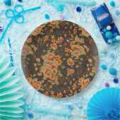 抽象芸術フローラ鉛筆の線のテクスチャ ペーパープレート (パーティー)