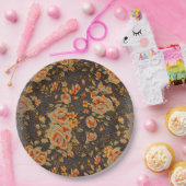 抽象芸術フローラ鉛筆の線のテクスチャ ペーパープレート (パーティー)