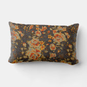 抽象芸術フローラ鉛筆の線のテクスチャ ランバークッション (裏面)