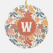 抽象芸術フローラ鳥ミッドセンチュリーモノグラモダンム セラミックオーナメント (裏面)