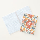 抽象芸術フローラ鳥ミッドセンチュリーモノグラモダンム ノートブック (内部)