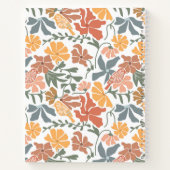 抽象芸術フローラ鳥ミッドセンチュリーモノグラモダンム ノートブック (裏面)