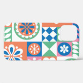 抽象芸術フローラ、スカンジナビアフォークデザイン。 Case-Mate iPhoneケース (裏面 (横))