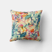抽象芸術フローラ：ハーブ、花のパターン。 クッション (裏面)