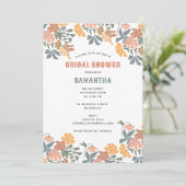 抽象芸術フローラ&バードミッドセンチュリーブライダルシャワー 招待状 (スタンド正面)
