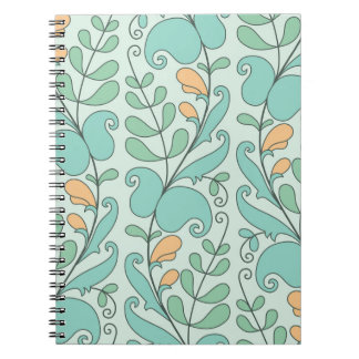 抽象芸術フローラ:ヴィンテージのシームレスなパターン ノートブック