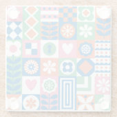 抽象芸術フローラ：北欧フォークデザイン。 ガラスコースター (裏面)