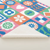 抽象芸術フローラ：北欧フォークデザイン。 シェルパブランケット (3/4)