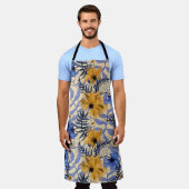抽象芸術フローラ：水彩パタモダンーン エプロン (着用した状態)