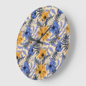 抽象芸術フローラ：水彩パタモダンーン ラージ壁時計 (傾斜)