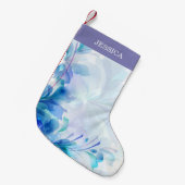 抽象芸術フローラ（紫の青と白） スモールクリスマスストッキング (正面 (吊り時))
