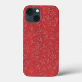 抽象芸術フローラ(赤い汚れ背景) iPhone 13 MINIケース