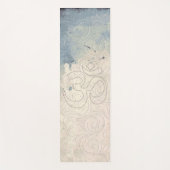 抽象芸術フローラ（青と白のグラデーションの汚れ） ヨガマット (正面)