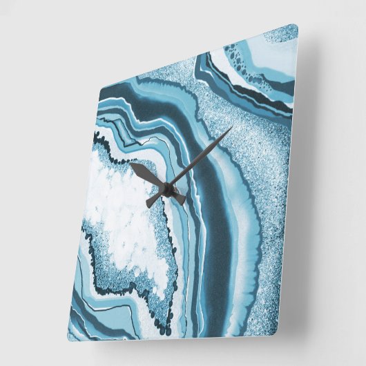 抽象芸術ブモダンルーアゲートジェードジェムストーン スクエア壁時計 (傾斜)