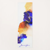 抽象芸術ブモダンルーオレンジ金ゴールド ヨガマット (正面)