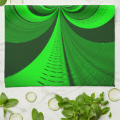 抽象芸術ブライトグリーングルービー万華鏡のように千変万化するパターンパターン キッチンタオル (折り畳み)