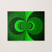 抽象芸術ブライトグリーングルービー万華鏡のように千変万化するパターンパターン ジグソーパズル (横)
