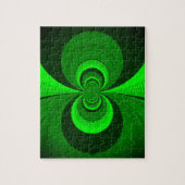 抽象芸術ブライトグリーングルービー万華鏡のように千変万化するパターンパターン ジグソーパズル (縦)