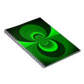 抽象芸術ブライトグリーングルービー万華鏡のように千変万化するパターンパターン ノートブック (右側)