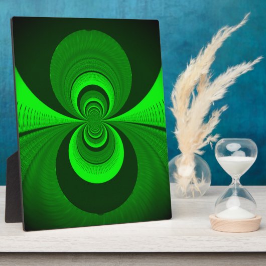 抽象芸術ブライトグリーングルービー万華鏡のように千変万化するパターンパターン フォトプラーク (側面)