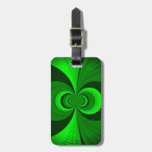 抽象芸術ブライトグリーングルービー万華鏡のように千変万化するパターンパターン ラゲッジタグ (正面縦)