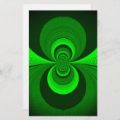 抽象芸術ブライトグリーングルービー万華鏡のように千変万化するパターンパターン 便箋 (正面/裏面)