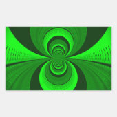 抽象芸術ブライトグリーングルービー万華鏡のように千変万化するパターンパターン 長方形シール (正面)