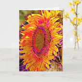 抽象芸術ブライトサンフラワーアートカード カード (黄色い花)