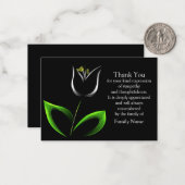 抽象芸術ブライトホワイトチューリップサンキューカード ノートカード (正面/裏面インサイチュ)