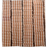 抽象芸術ブラウンとホワイトプリント シャワーカーテン (正面)