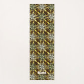 抽象芸術ブラウンと金ゴールド星パーソナライズされた ヨガマット (正面)