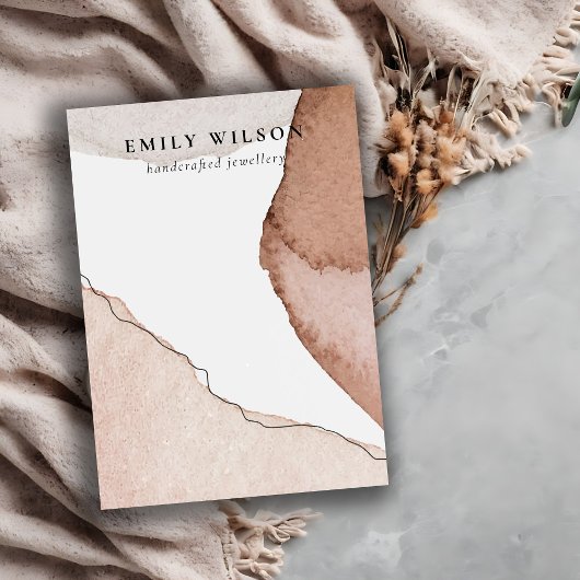 抽象芸術ブラウンウォーター色の空白のジュエリー表示 名刺