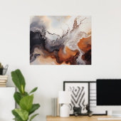 抽象芸術ブラウンズフルード大理石アート ポスター (ホームオフィス)