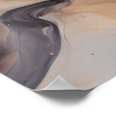 抽象芸術ブラウンズフルード大理石アート ポスター (角)