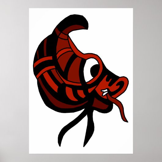 抽象芸術ブラウンドラゴンヘッド1 ポスター (正面)