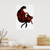 抽象芸術ブラウンドラゴンヘッド1 ポスター (キッチン)