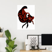 抽象芸術ブラウンドラゴンヘッド1 ポスター (ホームオフィス)